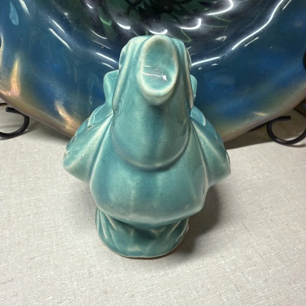 Vintage McCoy Singing Bird Planter Turquoise Blue 4.5x4.5 🐦🪺